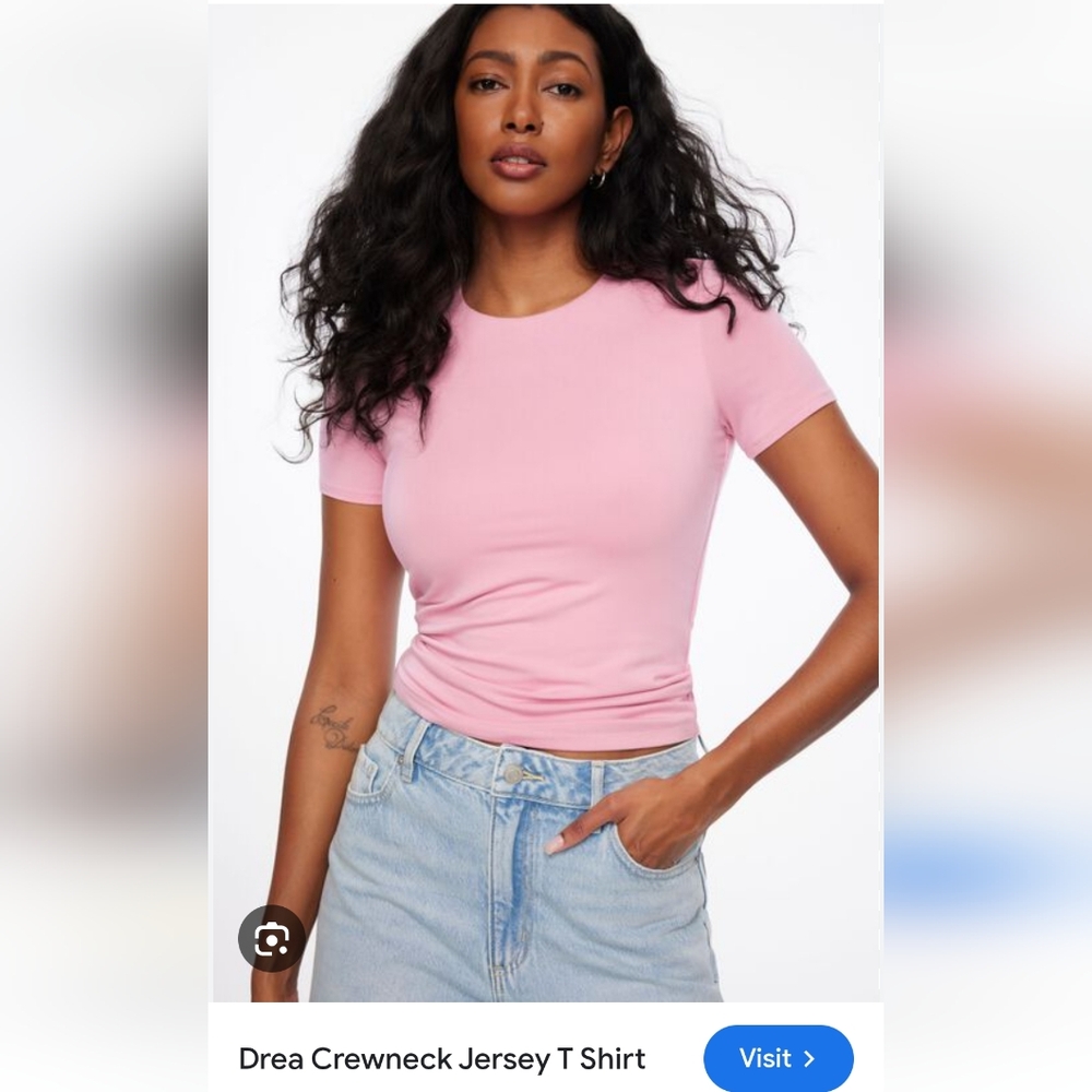 Dynamite Pink Fitted Short Sleeve Tee